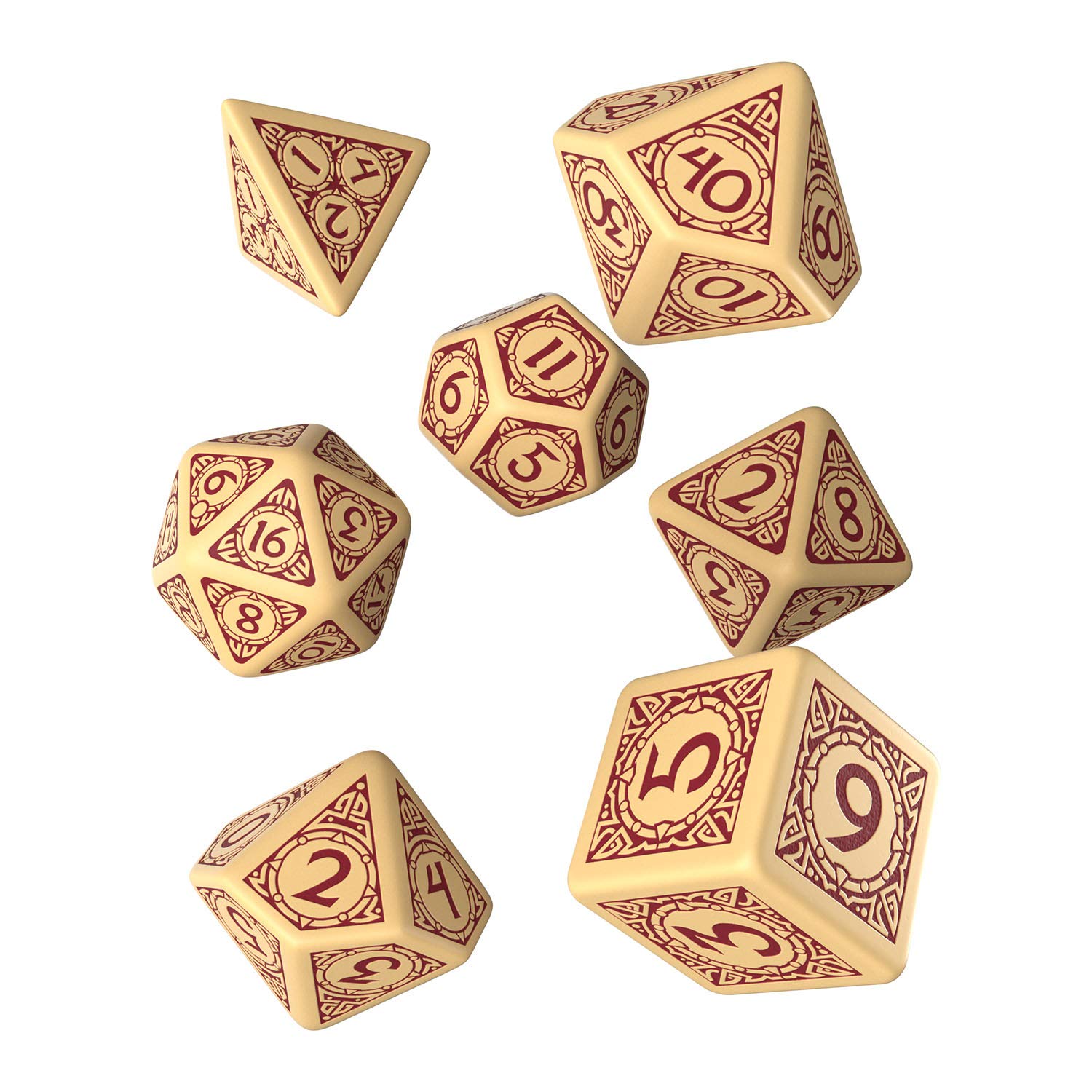 DICE 24/25・GOODMAN：CAMEL Amazon.com: Q-Workshop Viking Beige & Burgundy Dice Set (7) : Toys